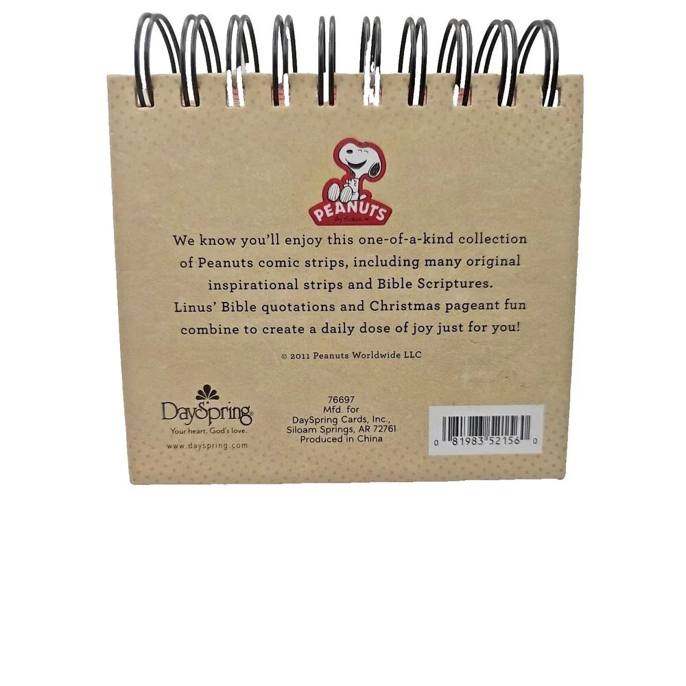 Peanuts Stand Up Calendar Comic Strips, Bible, Inspirational Quotes Use Every Yr
